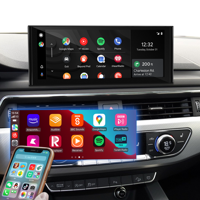 Audi A4 S4 RS4 B9 MIB2 Apple CarPlay Android Auto Mirror iPhone to 10.25 Touch Screen Upgrade Android 13 Apps Netflix Spotify Games TikTok Pluto TV Disney+, Paramotunt+ Navigation 