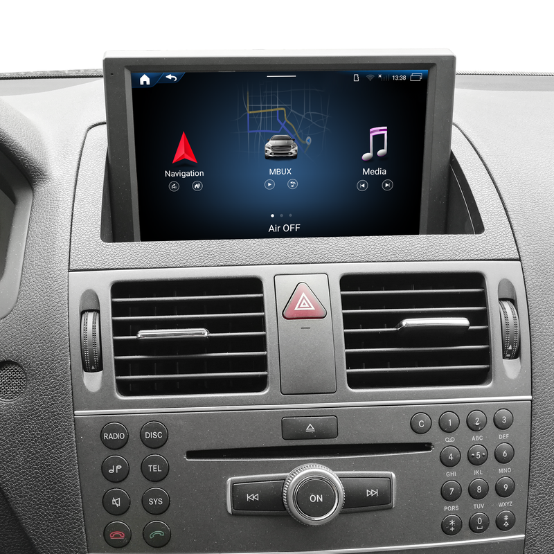 Mercedes W204 C204 S204 NTG4 CarPlay Retrofit Kit Upgrade 8.0 Touch Screen Wireless Android Auto Android 14 Apps Navigation Netflix Spotify Facebook YouTube WhatsApp Reverse Camera Screen Mirroring