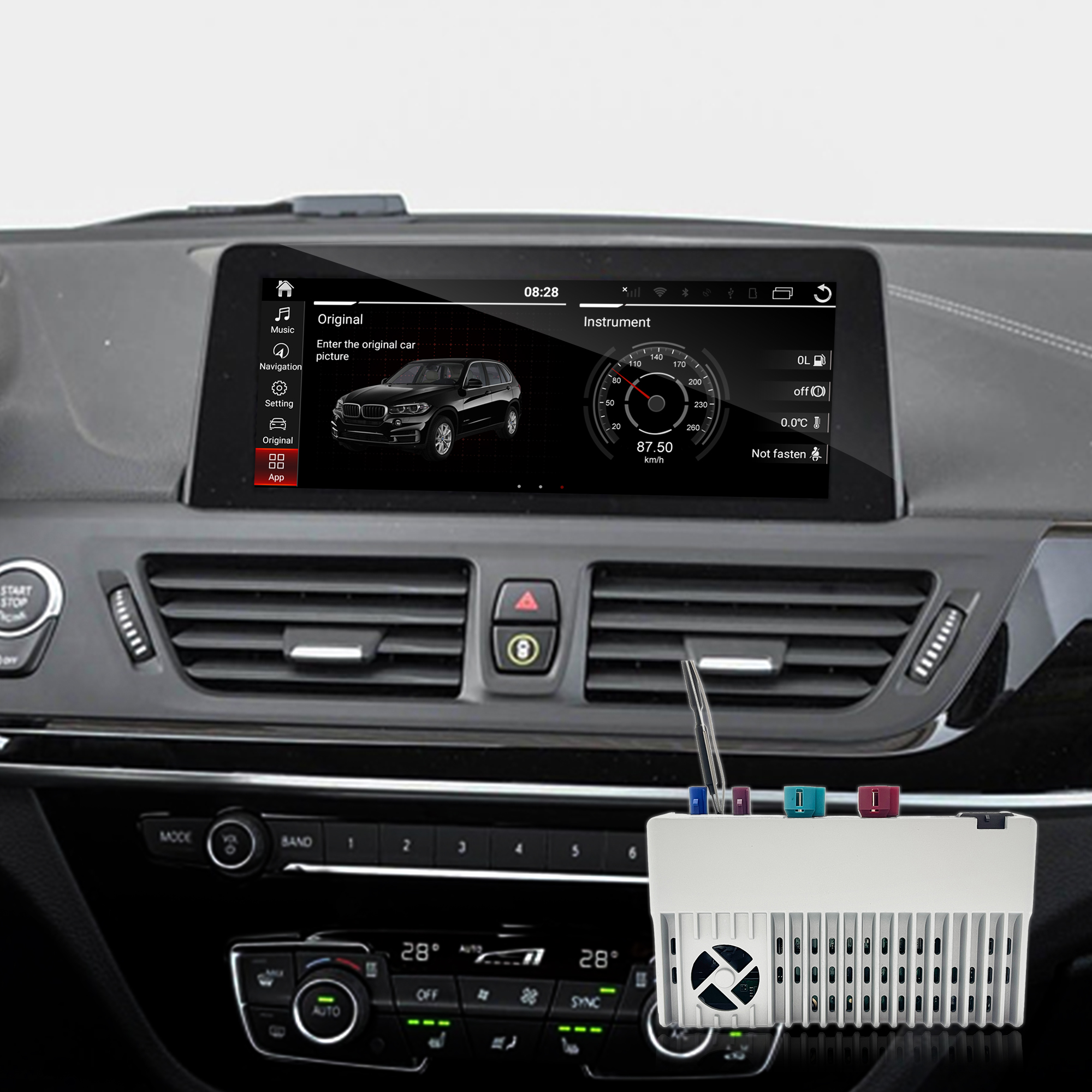 Hualingan CarPlay Adapter for BMW 1 NBT EVO ID6 F20 F21 Apple CarPlay And Android Auto Screen Mirroring on 8.8/10.25 IDrive Screen Access Android Apps Google Maps,Spotify,Netflix,Roblox,TikTok,Temu