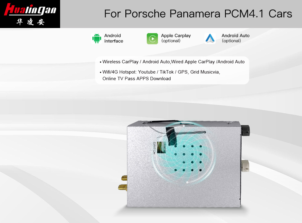 Apple CarPlay Porsche Panamera (971) PCM 4.1 Screen Upgrade Android Auto Mirroring Naviagtion System Video in Motion Wi-Fi 4G 