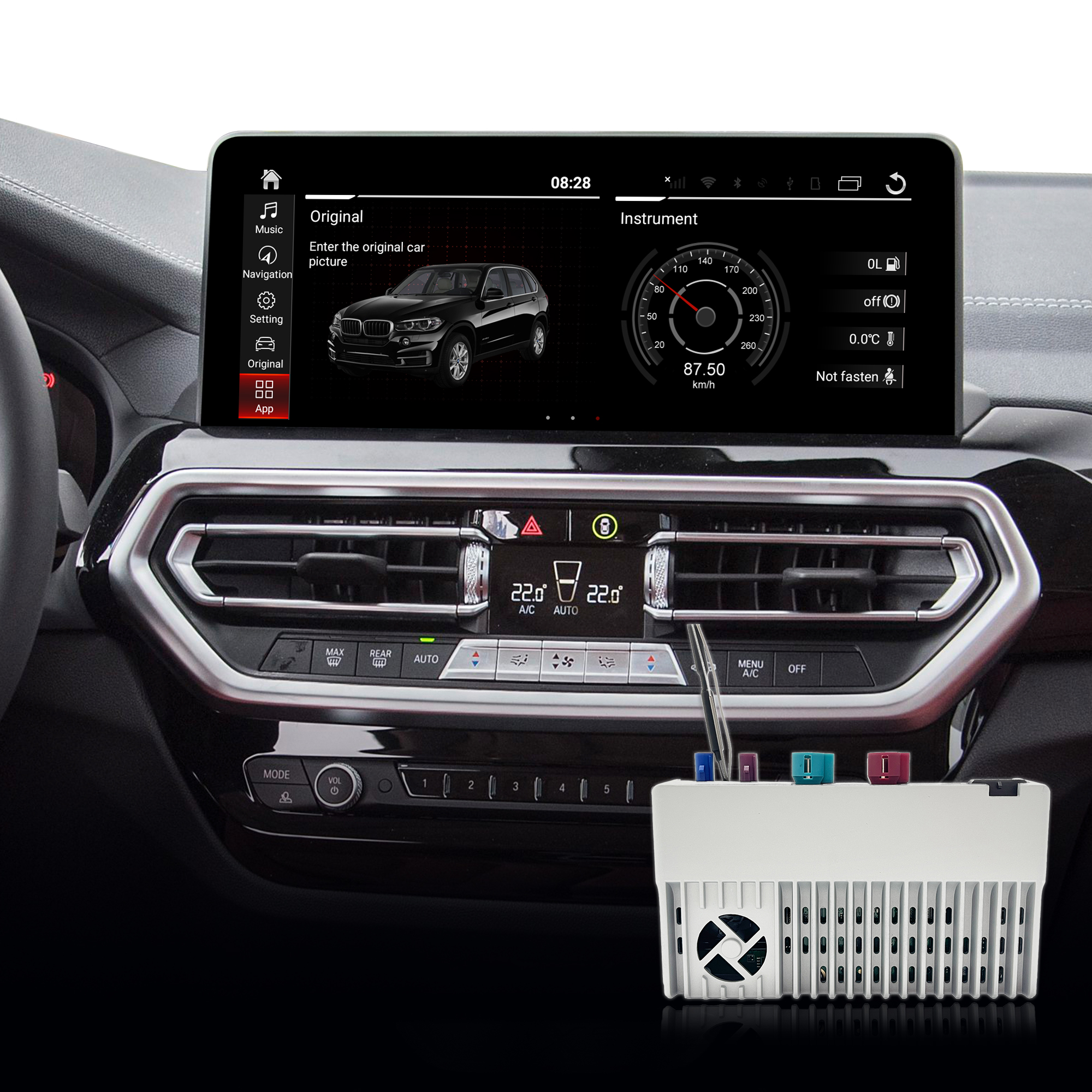 Hualingan CarPlay Refit for BMW iDrive 7 G01 F97 X3 Upgrade 3 in 1 Wireless CarPlay&Android Auto&Android 13 Access Netflix Spotify Tinder Zoom Workplace Navigation Mirroring to 10.25/12.3 Full Screen