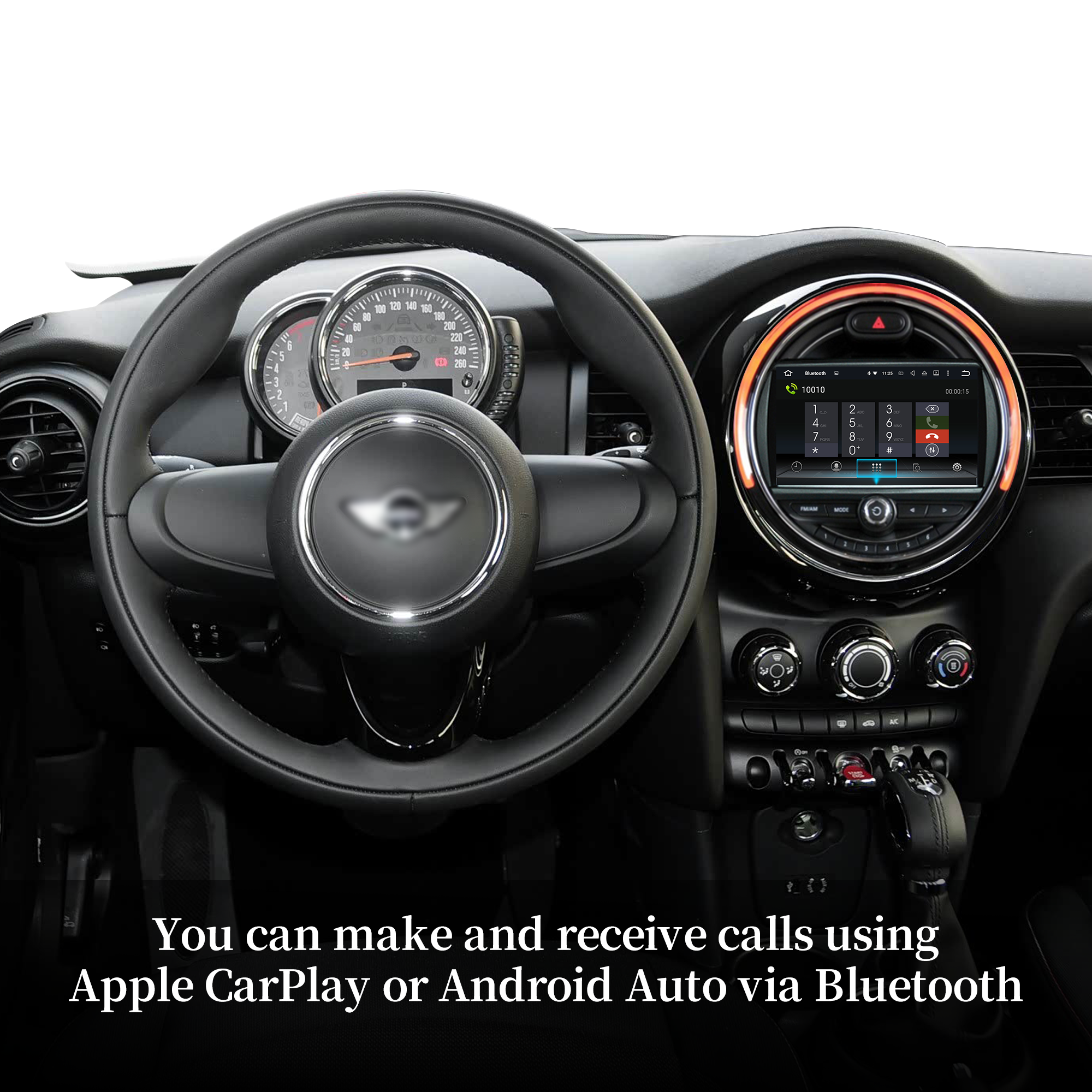 6.5 Mini Cooper NBT F54 Apple CarPlay Upgrade 7-inch Touch Screen Wireless Android Auto Netflix Navigation Google Maps Vehicle Cameras Android Apps Games Music Movies TV Receive Calls Via Bluetooth