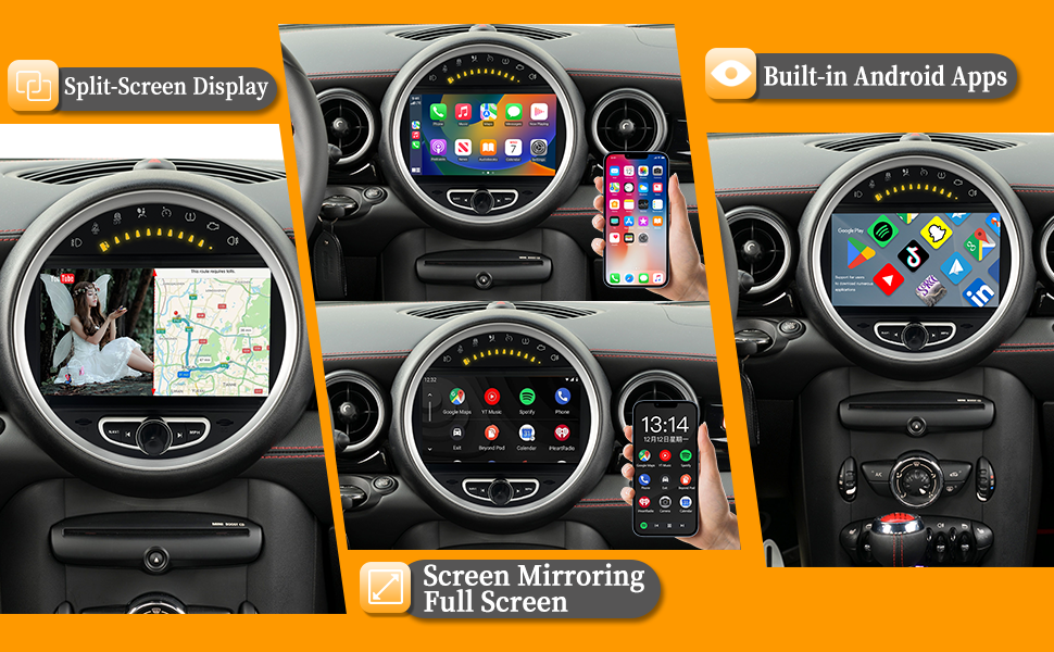 hualingan hla-8835-1 mini cooper CIC r55 r56 r57 r58 r58 r59 r60 r61 android auto apple carplay android