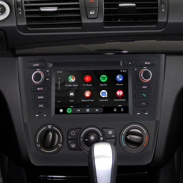 Auto Head Unit for BMW 1 Series E81 E82 E88 Radio Upgrade 6.2 Inch Touch Screen Android Os Car Stereo Double Din Apple CarPlay Android Auto Backup RDS DVD BT Cameras Aftermarket GPS Navigation Wi-Fi