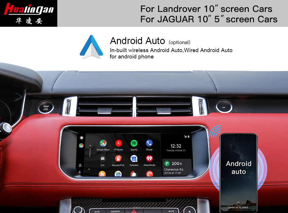 Range Rover (L405) Upgrade Wireless CarPlay Fullscreen Android Auto Mirroring Android Navigation Video in Motion Wi-Fi with Two 10.25 /10 inch Touch Screen