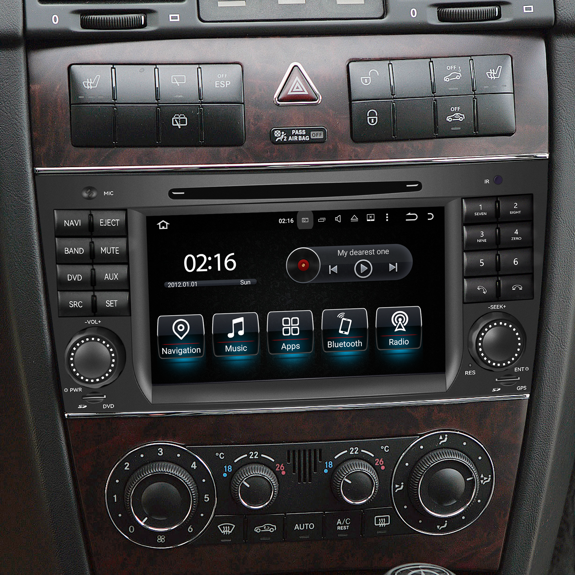 Mercedes W211 W219 C219 W463 W209 C20 Android Radio E-G-CLS-CLK Stereo Replacement 7in TouchScreen Apple CarPlay Andriod Auto DVD WiFi Autoradio 2000 2001 2002 2003 2004 2005 2006 2007 2008 2009 2010