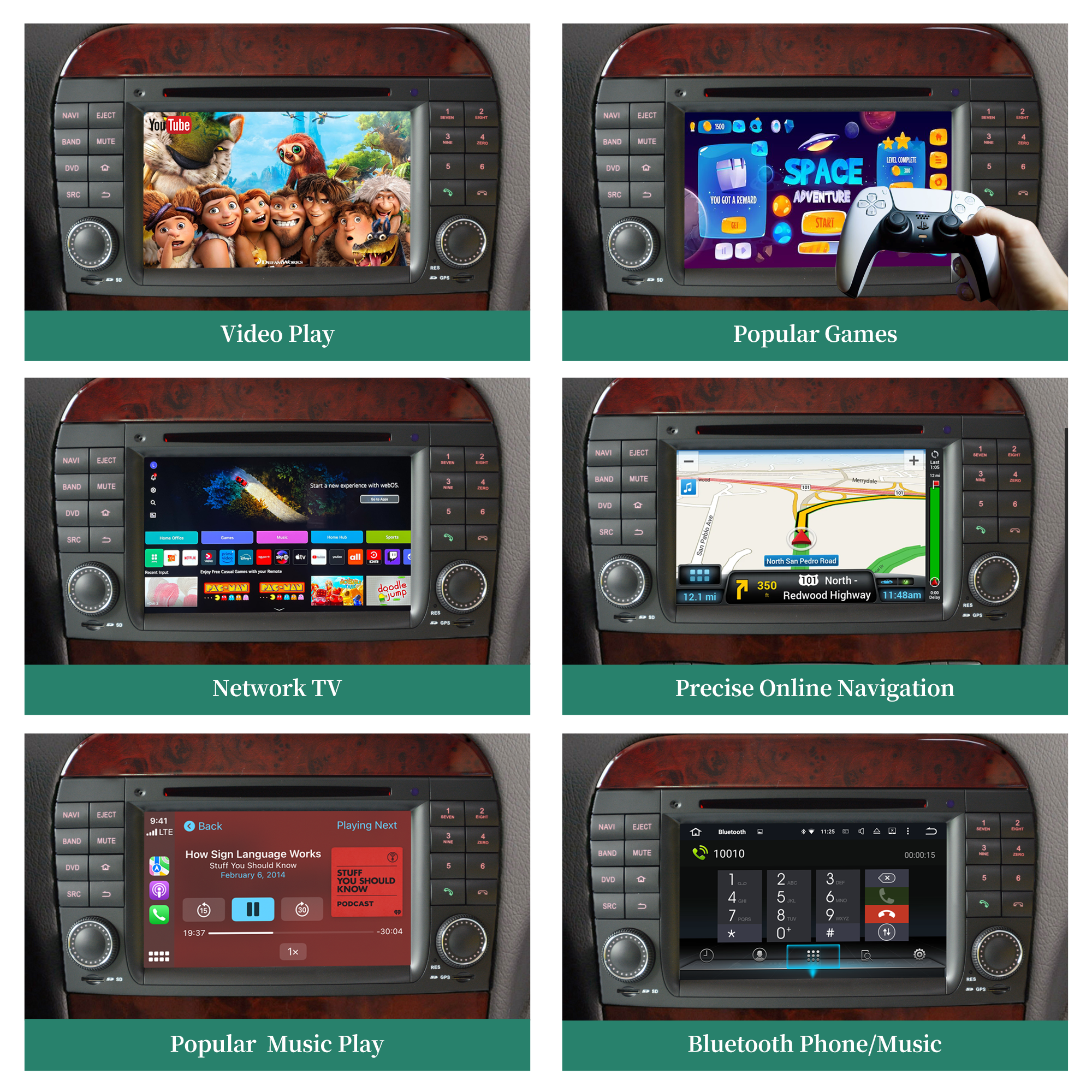 Hualingan Autoradio for Mercedes Benz S W220 CL W215 Radio Stereo Head Unit Upgrade 7