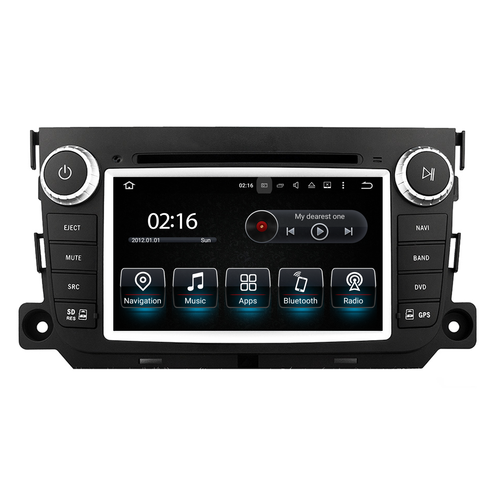 Mercedes Smart Fortwo Forfour Radio Replacement 7 Inch TouchScreen Stereo Dash Kit Apple CarPlay Android Auto Mirror Link Android 13 GPS Navigation DVD WiFi Backup Cameras Bluetooth Netflix Spotify