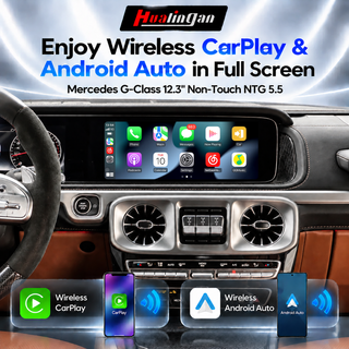 Apple CarPlay Mercedes G-Wagen W463A NTG 5.5 12.3" Non-Touch Upgrade Touchscreen,Wireless Android Auto,Full-Screen Mirror & Split-Screen Apps,Google Play,360° & Backup Camera Support 