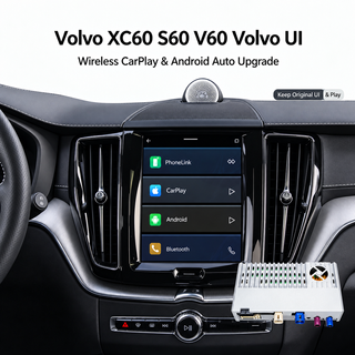 Wireless Apple CarPlay Adapter for Volvo XC60 S60 V60 | 9" OEM Sensus Screen Retrofit | Full-Screen Wired & Wireless Apple CarPlay & Android Auto