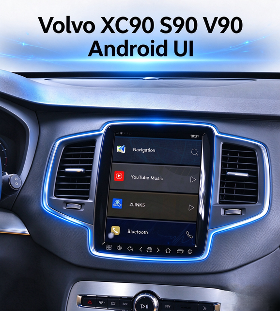 Android 13 Device for Volvo S90 9in Touch Sensus,Mirror Smartphon to Car Screen,Wired to Wireless CarPlay Android Auto Full Screen