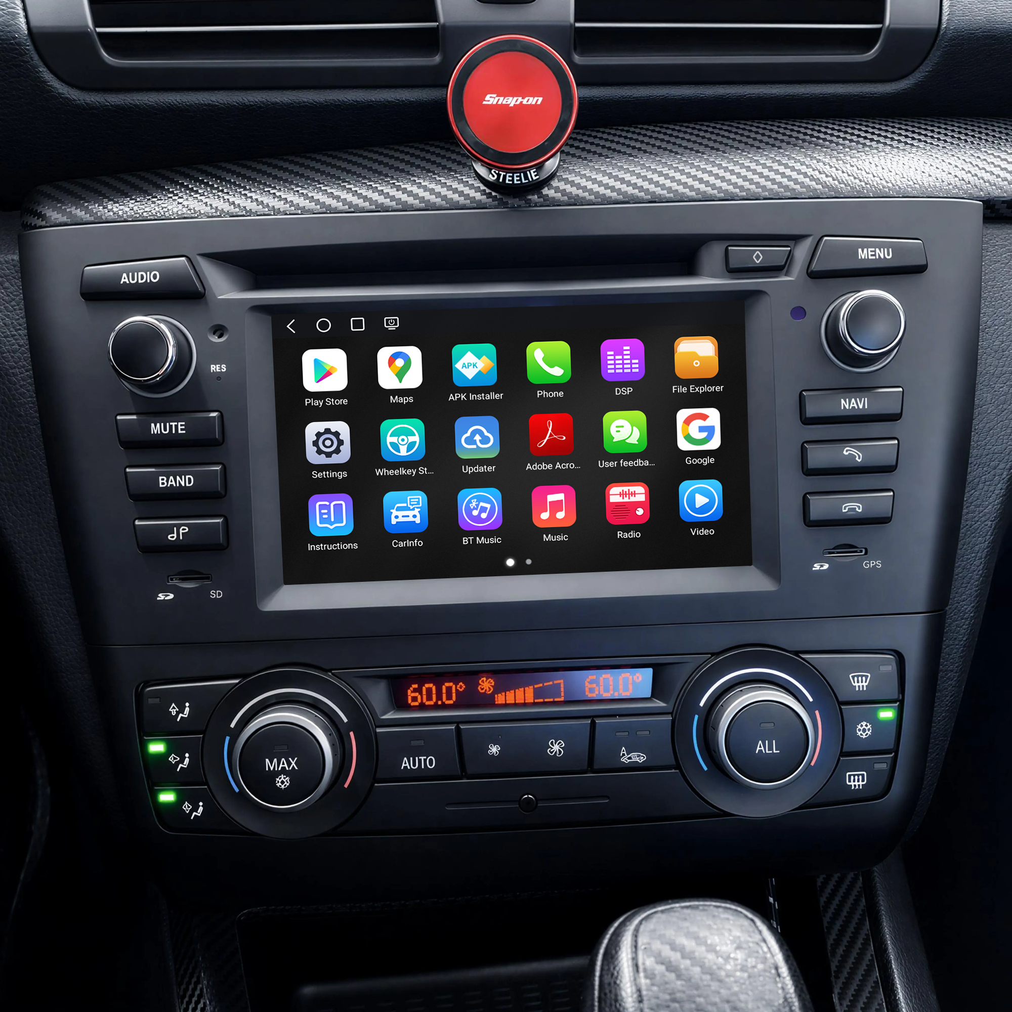 BMW 1 Series E81 E82 E87 E88 6.2" Android Screen Radio Upgrade with Wireless Apple CarPlay And Android Auto (Automat) 