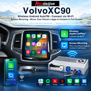 Volvo XC90 S90 V90 Wireless CarPlay Retrofit Adapter | Android Auto Google Play Store, Full-Screen Phone Mirroring, USB-to-HDMI Output, DAB+, 360° & Backup Camera Support