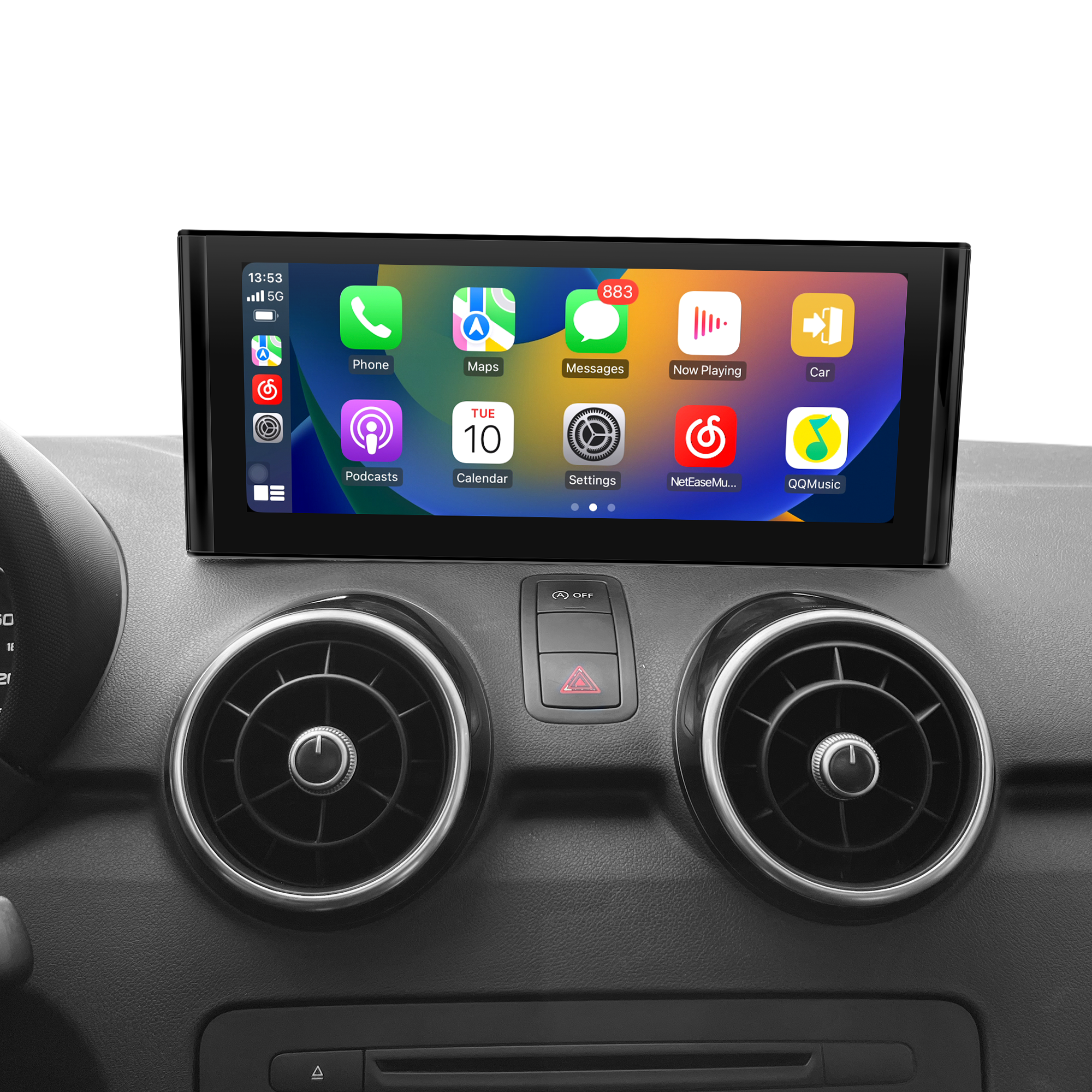 Radio Audi A1 2010-2018 Apple CarPlay | 10.25" Touch Screen to Replace OEM 6.5"Screen With Wireless Android Auto