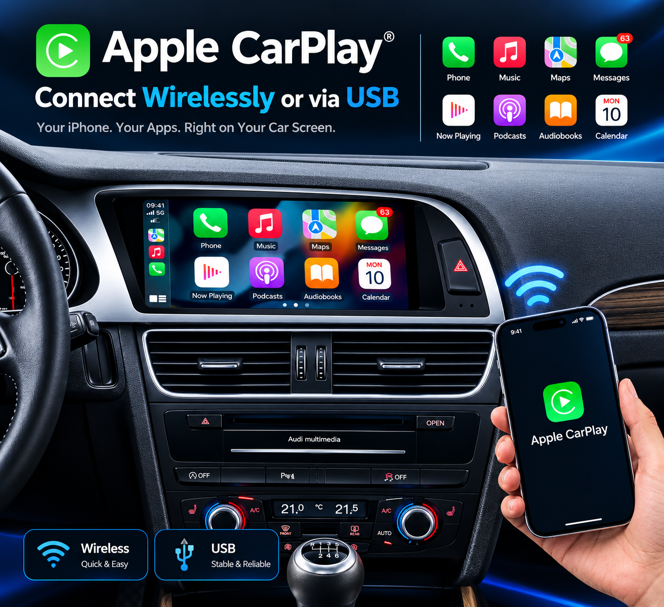 Hualingan HL-8870 Linux HL-8870-1 Linux Audi A4 S4 RS4 apple carplay radio Hualingan HL-8870 Linux HL-8870-1 Linux Audi A4 S4 RS4 apple carplay radio
