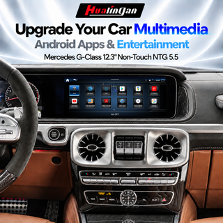 Hualingan Android Retrofit Adapter for Mercedes G-Class W463A NTG 5.5 CarPlay Wireless Android Auto Full Screen, Android Apps Google Play, 360° & Backup Camera Support, Add 12.3" Touch Panel