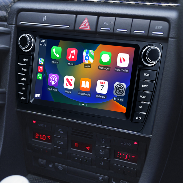 Auto Radio Audi A4 S4 RS4 B6 B7 | 7" Android Touch Screen to Replace OEM Head Unit, Wireless CarPlay & Android Auto