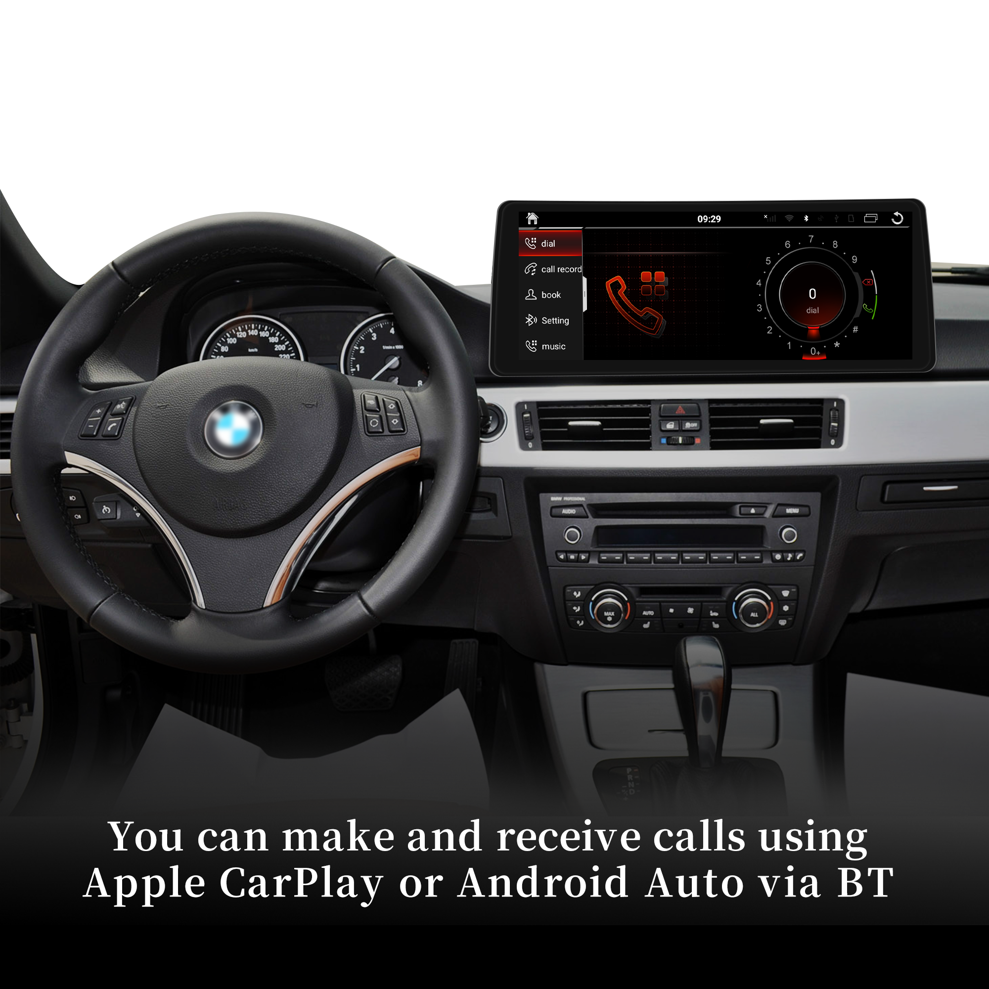 Android Auto E90 E91 E92 E93 Autoradio | 12.3" Touch Screen to Replace OEM Screen with Wireless Apple CarPlay