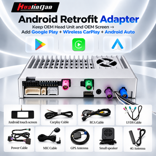 Hualingan Android Retrofit Adapter for Mercedes W213 / S213 / C238 / A238 NTG 5.5 8" Non-Screen Upgrade Touch,Wireless Apple CarPlay & Android Auto,Full Mirror,Google Play Apps,Backup Camera Support 