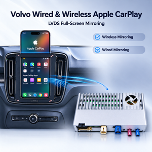 Wireless CarPlay Android Auto Adapter For Volvo XC40 EX40 C40 EC40 9"Touch Sensus Mirror Phone to Car Screen Full Screen Access IOS Apps Siri Navigation Stream Music Podcasts 