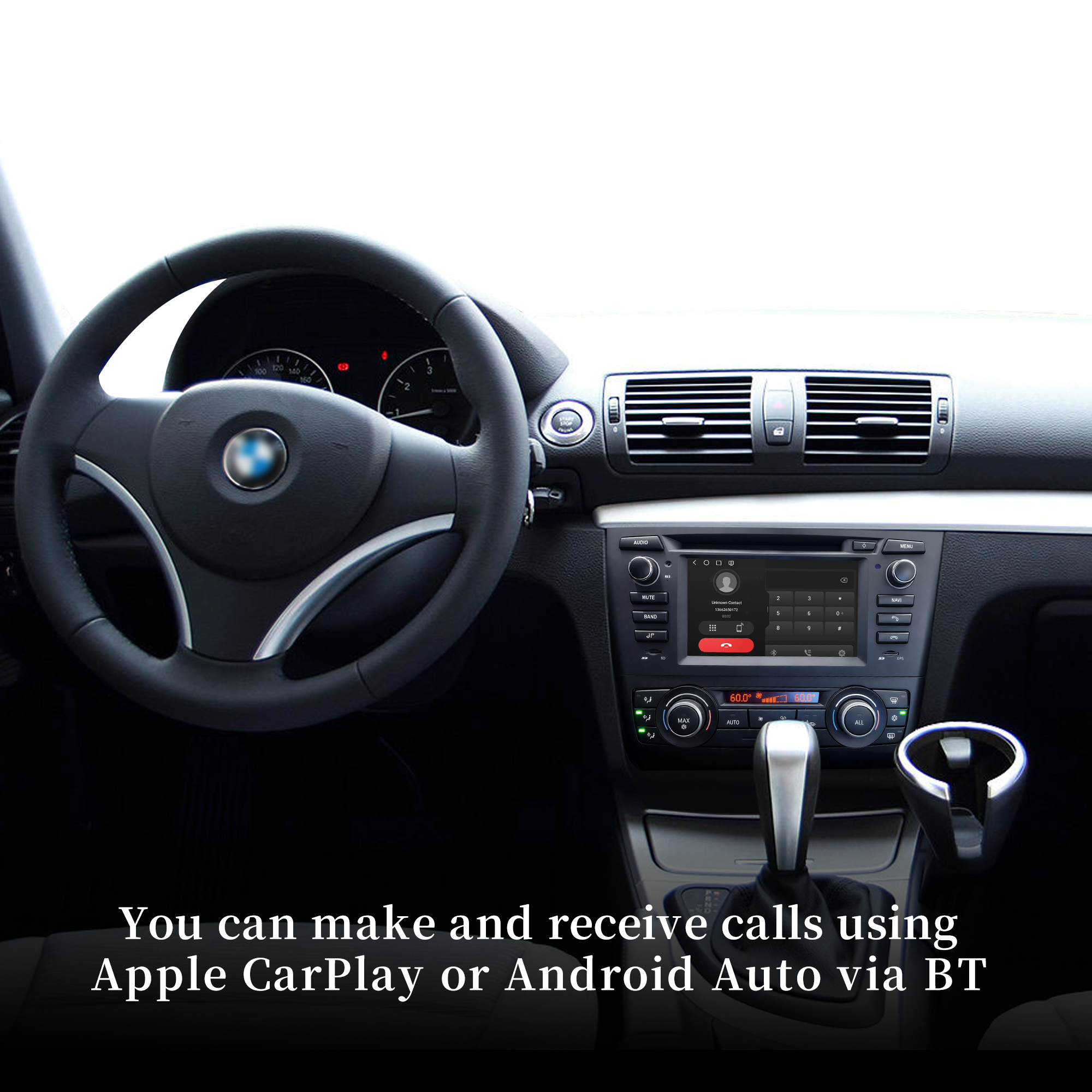 BMW 1 Series E81 E82 E87 E88 6.2" Android Screen Radio Upgrade with Wireless Apple CarPlay And Android Auto (Automat) 